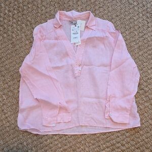 Zara Light Pink Linen Blouse